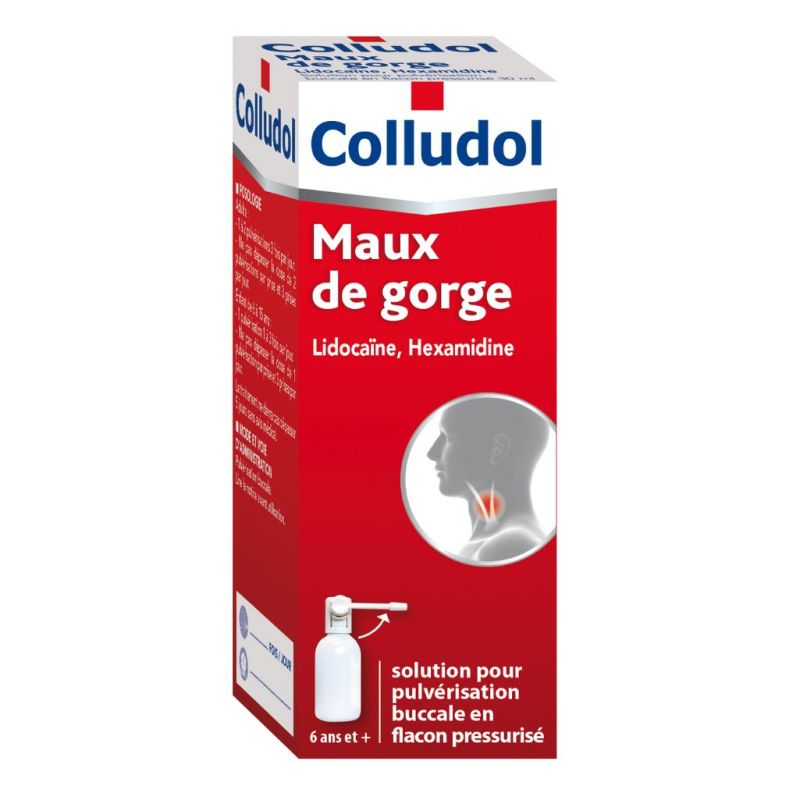 Colludol Solution en Spray Pour Pulvérisation Buccale Maux de Gorge & Aphtes ...