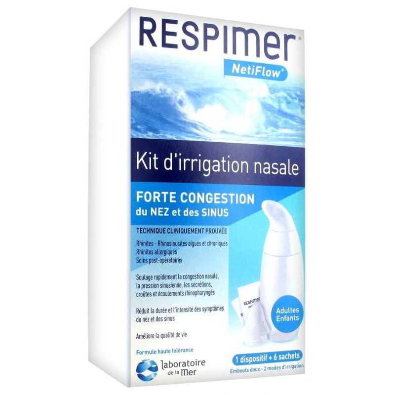 Respimer Netiflow Kit d'Irrigation Nasale 1 Dispositif + 6 Sachets