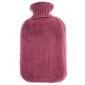 Soframar Fashy Bouillotte à Eau Tricot Déhoussable - 2 L - Couleur : Rose - Réchauffante, apaisante et sûre