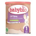 Babybio Optima 1er âge 400 g (0 à 6 mois) Lait pour nourrissons, sans huile de palme et fabriqué en France