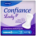 Confiance Lady Pads 6 Gouttes Nuit – 14 pièces – Protection absorbante féminine pour la nuit