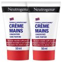 Neutrogena Formule Norvégienne Crème Mains Concentrée Non Parfumée 2x50ml - Mains très sèches et gercées