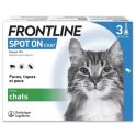 Frontline Spot On Chat 3 Pipettes - Protection Antiparasitaire - Élimine les puces, les tiques et les poux broyeurs