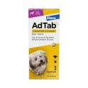 Elanco AdTab 112mg Chien 2,5–5,5 kg - 3 Comprimés à croquer - Contre les puces et les tiques, goût viande, 1 mois de protection