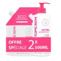 Topicrem Ultra-Hydratant Lait Corps Peaux Sèches - 500ml + Éco-Recharge 500ml