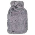 Calindoo Bouillotte à Eau et sa Housse Polaire 2 L Anthracite - Confort, chaleur réconfortante et utilisation à froid