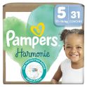 Pampers Harmonie Couches Taille 5 de 11 à 16 kg - 31 couches – Peaux sensibles et 12h au sec