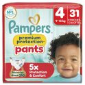 Pampers Premium Protection Pants Taille 4 de 9 à 15kg - 31 couches – Confort et anti-marques rouges