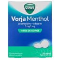 Laboratoire Vicks Vorja Menthol 24 comprimés à sucer - Traitement des maux de gorge