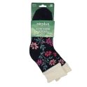 AirPlus Aloe Cabin Chaussettes Hydratantes Femme Fleurs Noir - Pointure 35-41  - Confort et douceur