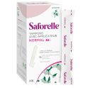 Saforelle Tampons avec Applicateur en Coton Bio - Absorption normale, 16 unités - Limite les risques d'irritations et d'allergies