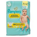 Pampers Premium Protection Couches Taille 1 (2-5kg) X33  - Protège et préserve la peau délicate des nouveau-nés