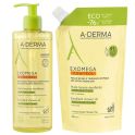 A-Derma Exomega Control Huile Lavante Émolliente 500ml + eco-recharge – nettoyage apaisant anti-grattage