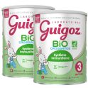 Guigoz Bio Lait de Croissance 3ème Âge Dès 10 Mois à 3 Ans BiPack 2x800g – Développement et immunité