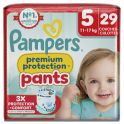 Pampers Premium Protection Pants Taille 5 de 11 à 17kg - 29 couches – Confort et anti-marques rouges