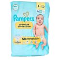 Pampers Premium Protection Couches Taille 1 (2-5kg) X33  - Protège et préserve la peau délicate des nouveau-nés