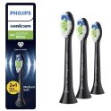 Philips Sonicare W2 Optimal White Têtes de Brosses Noires HX6063/88 - 3 Têtes