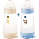 MAM Biberon Easy Start Anti-colique 260ml 2+ mois Sable et Océan Lot de 2 – Réduction des coliques