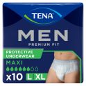 TENA MEN Premium Fit Level 4 - Taille L/XL - 10 Protections pour Homme - Slip Absorbant Jetable