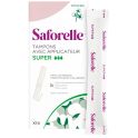 Saforelle Tampons avec Applicateur en Coton Bio - Absorption super, 14 unités - Limite les risques d'irritations et d'allergies