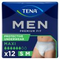 TENA MEN Premium Fit Level 4 - Taille S/M - 12 Protections pour Homme - Slip Absorbant Jetable