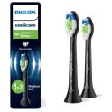 Philips Sonicare W2 Optimal White Têtes de Brosses Noires HX6062/13 - 2 Têtes