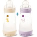 MAM Biberon Easy Start Anti-colique 260ml 2+ mois Sable et Lilas Lot de 2 – Réduction des coliques