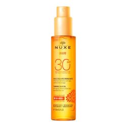 Nuxe Sun Huile Solaire Bronzante SPF30 Visage et Corps - 150ml - Protection solaire et bronzage satiné