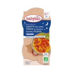 Babybio Bowl Mousseline Carotte Polenta Origan 12 mois - 2 x 200g