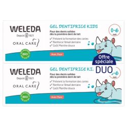 Weleda Gel Dentifrice Au Fluor Kids 0-6 Ans Menthe Douce - Lot de 2 x 50ml