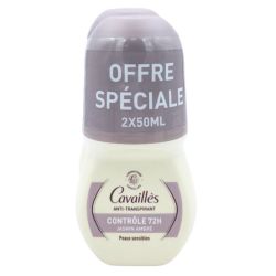 Rogé Cavaillès Contrôle 72h Roll-On Anti-Transpirant Parfum Jasmin Ambré Offre spéciale 2x50ml - Protection des peaux sensibles