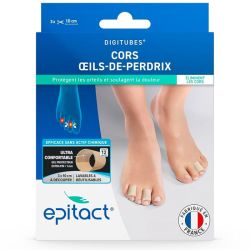 Epitact Epithelium TM Cors, Oeil de Perdrix Digitube - 2 unités - Protège, soulage et prévient les frottements des orteils