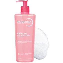 Bioderma Créaline Gel Moussant 500 ml – Gel nettoyant micellaire apaisant et hydratant peaux sensibles