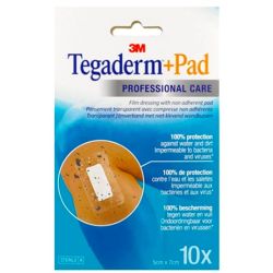 3M Tegaderm + Pad Pansements Transparents Stériles - 10 pansements - 5 cm x 7 cm