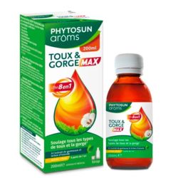 Phytosun Arôms Sirop Toux & Gorge Max - Sans Sucre, Lactose, Gluten - Effet 8 en 1 - 200ml