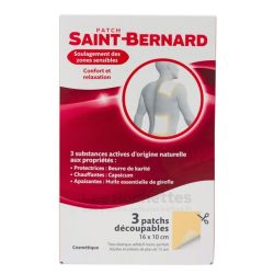 Saint-Bernard Patch Antidouleur Chauffant Découpable 3 Patchs 16x10cm  – Confort musculaire