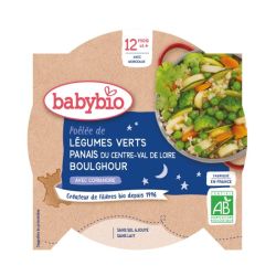 Babybio Assiette Légumes Verts Panais Boulghour Coriandre 12 mois - 230g
