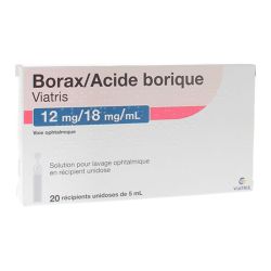 Viatris Borax/Acide Borique 12mg/18mg/ml - 20 récipients unidoses de 5ml