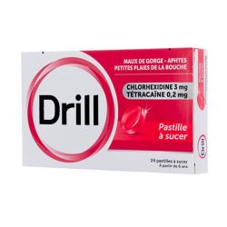 Drill Pastilles à Sucer à la Tétracaïne - Boite de 24 pastilles