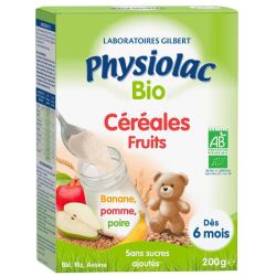 Gilbert Physiolac Bio Céréales Fruits +6m 200g