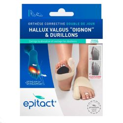 Epitact Orthèse Corrective Hallux Valgus Double - 1 pièce - Pied Droit - Taille S - Correction & Confort