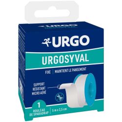 Urgo Syval Sparadrap Résistant Blanc - 5 m x 2,5 cm - 1 unité - Fixation durable et maintien sécurisé