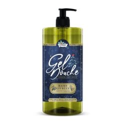 Les Petits Bains de Provence Gel Douche Surgras Baies Givrées 1L - Nettoyage doux et fraîcheur fruitée corps et cheveux