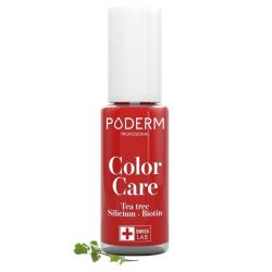Poderm Color Care Vernis Ongles Jaunes/Abîmés - Rouge Puissant - 8ml