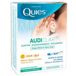 Quies Audiclar - 60 gélules - Soutien auditif, détente et protection cellulaire jour & nuit