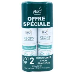 RoC Keops Déodorant Spray Fraicheur 48h 2x100 ml - Protection longue durée