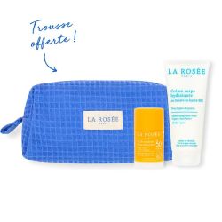 La Rosée Trousse Soins d'Été - Stick solaire SPF 50 + Crème corps hydratante + Trousse OFFERTE