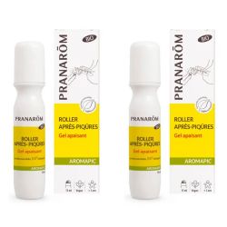 Pranarôm Aromapic Duo Roller Apres-Piqures Bio - Gel apaisant, Calme les Démangeaisons - 2x15ml