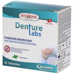 NitrAdine Comprimés Désinfectants Et Nettoyants Anti-Candida & Anti-Biofilm 32 Comprimés – Hygiène prothétique