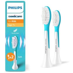 Philips Sonicare For Kids Têtes de Brosse à Dents de Rechange HX6042/90 - Lot de 2 - Dès 7 ans